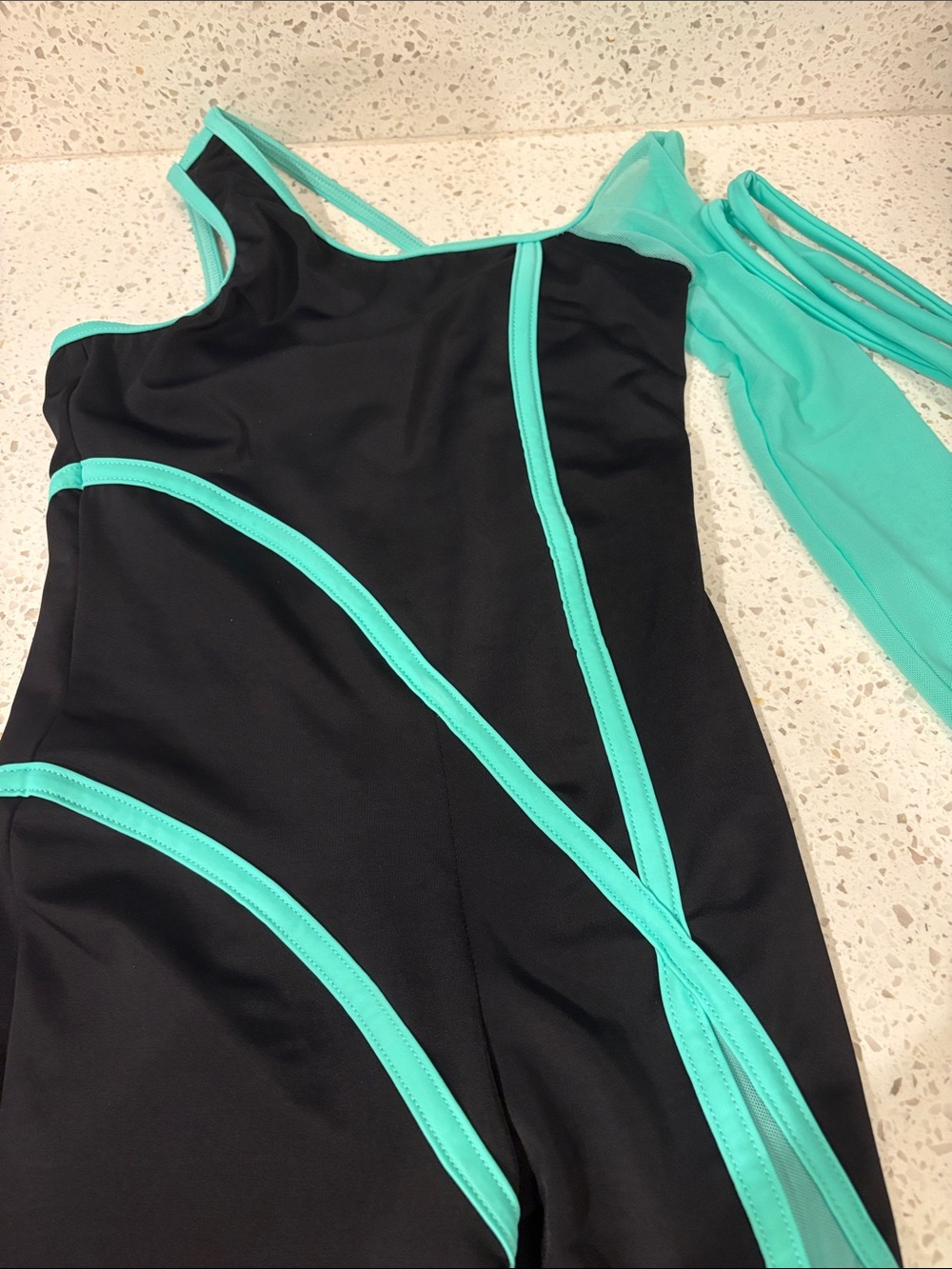 Revolution Black and Mint Green Dance One-Piece Costume